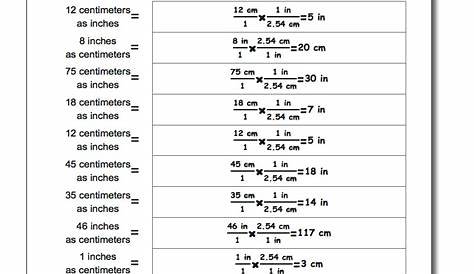 metric math worksheet answers