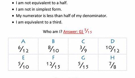 fraction worksheets and answers