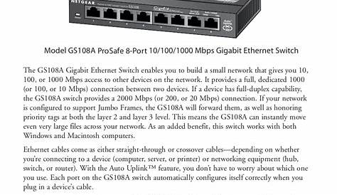 PDF manual for Netgear Switch ProSafe GS108