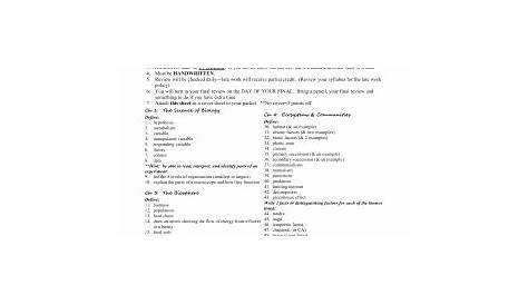 principles of ecology worksheet answers