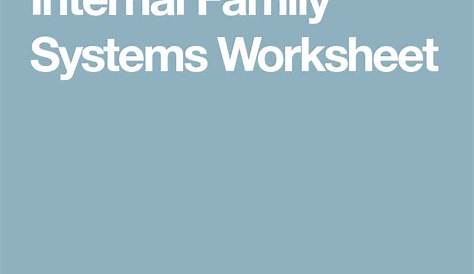 internal family systems worksheets