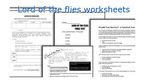 lord of the flies worksheets