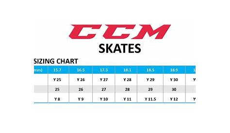 youth ice skate size chart