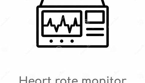 Outline Heart Rate Monitor Vector Icon. Isolated Black Simple Line