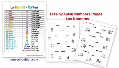 numbers in spanish worksheet