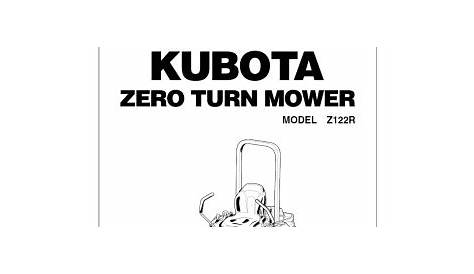 Kubota #K3001-71224 Z122R Operator's Manual