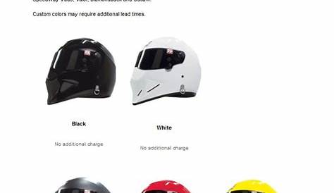 simpson racing helmet size chart