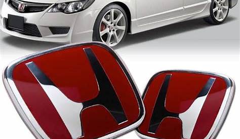 JDM - Red Honda Civic Front & Rear Emblem: Buy JDM - Red Honda Civic