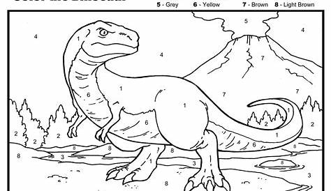 Color By Number Printables Dinosaur