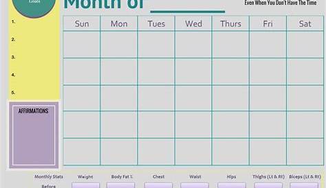 Free Printable Fitness Monthly Tracker | Fitness tracker printable