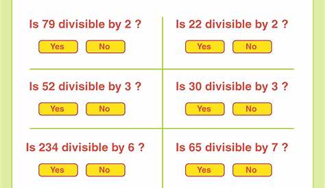 rules of divisibility worksheets