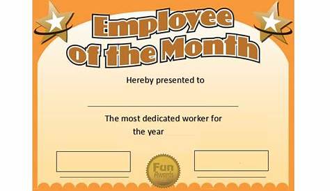 30+ Printable Employee of the Month Certificates - TemplateArchive