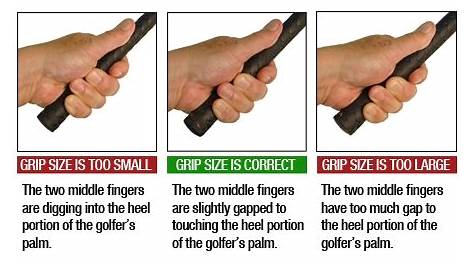 golf grips size chart