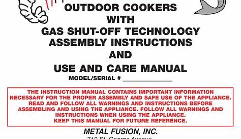 KING KOOKER OUTDOOR COOKERS COOKER USE AND CARE MANUAL | ManualsLib