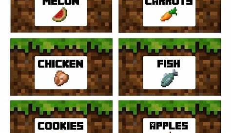 minecraft food printables card image free Minecraft Cupcake Toppers