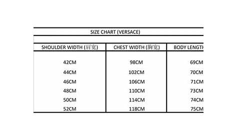 versace size chart mens