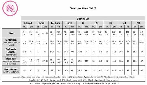 Women Sizes Chart | Common Body Measurements from XS to 5X