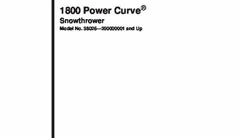 Toro 38025 1800 Power Curve Snowblower Manual, 2000