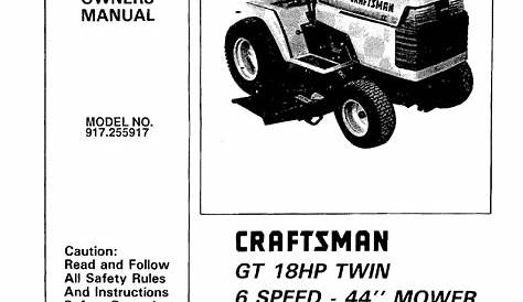 Craftsman Gt 18 Manual