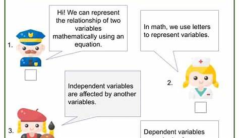 independent dependent variable worksheets