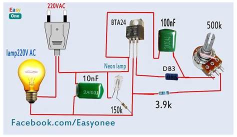 How To Make Light Dimmer Circuit 220V AC ( using BTA24 Triac ) - YouTube