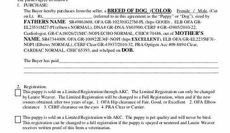 puppy sales contract example | Contract template, Contract, Puppies