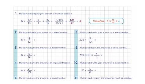 6th Grade multiplying fractions worksheets with answers