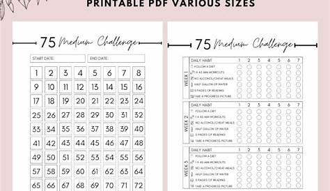 75 Medium Challenge Printable - Customize and Print