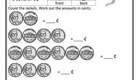 counting money worksheets 1st grade