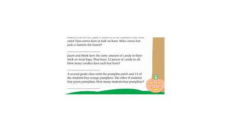 2nd Grade Halloween Word Problem Worksheets | Education.com