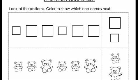 AAB and ABB Patterns Worksheets and Activities for Kindergarten