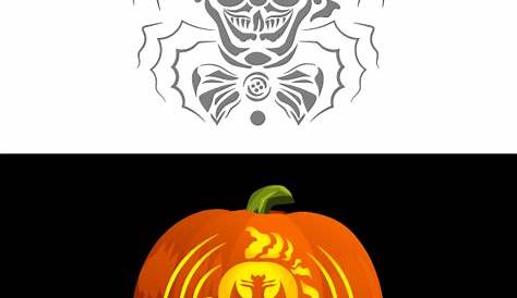 Printable Creepy Clown Pumpkin Stencil