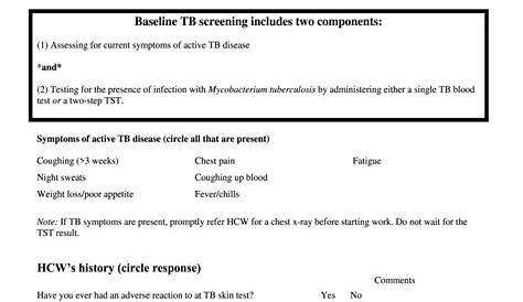 tb test form printable