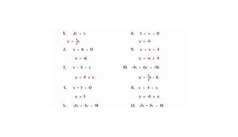 50 Linear Equation Worksheet With Answers