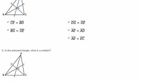 medians of triangles worksheet