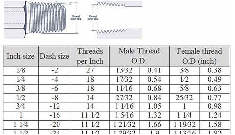 hydraulic fitting size chart pdf