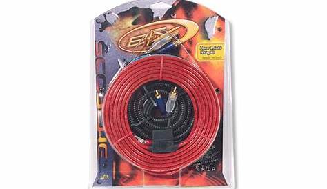 EFX 250-Watt Amp Wiring Kit 10-gauge power cable, with patch cord at