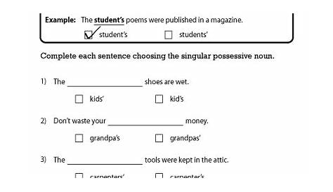 possessive nouns worksheets