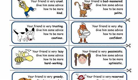 worksheets for character traits