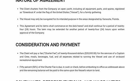 FREE Simple Charter Agreement Template in Google Docs, Word | Template.net
