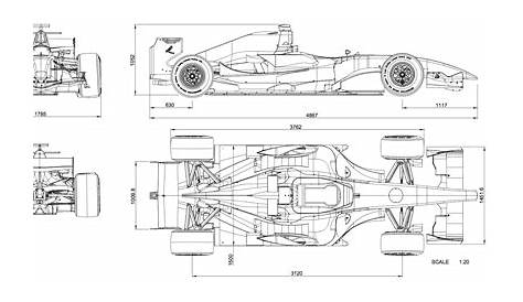 Dallara GP208 blueprint | Blueprints, Formula 1 car, Cool car drawings