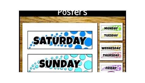 printable days of the week poster