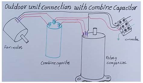 Ac outdoor unit wiring connection with multi capcitor in telugu - YouTube