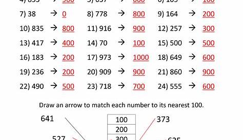 Rounding Numbers Worksheets to the nearest 100