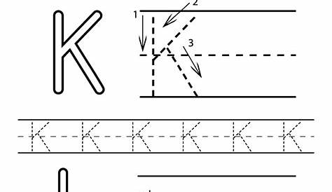 Tracing Letter K Worksheets | TracingLettersWorksheets.com