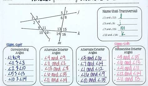 36 Parallel Lines Cut By A Transversal Worksheet 8th Grade - support