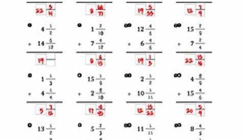 math worksheet adding fractions