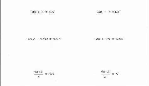 elementary algebra worksheet with answers