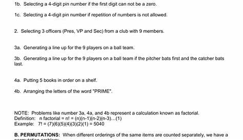 Permutations And Combinations Worksheet With Answers Doc - Ivuyteq