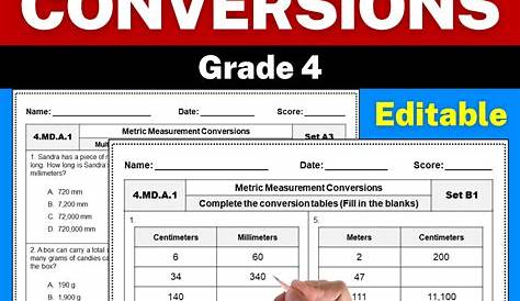 measurement conversion worksheet